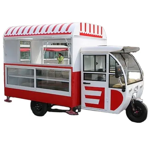 캐나다에서 판매를 위한 완전히 갖춰진 아이스크림 커피 음식 트럭 식사 차 작은 이동할 수 있는 세발자전거 피자 음식 트럭 트레일러 손수레