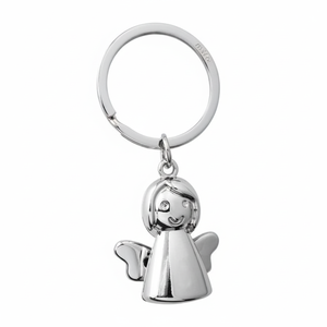 Portachiavi 3D a Forma di Angelo in Lega Metallica con Cristallo, Logo Personalizzato con Stampa Offset e UV, Portachiavi con Moschettone - Product Image 2