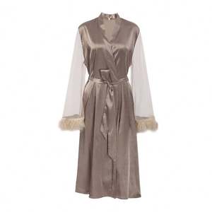 SFY-YH5126 2025 Europe and American Spicy Girls Pajamas Party Erotic Sheer <b>Long</b> Sleeve Robe Women <b>Dressing</b> <b>Gown</b> Wedding Pyjamas - Product Image 6