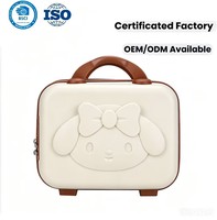 Valise à main écologique en forme d'ours, sac cosmétique ours, bagage cabine 14 pouces, mini-valise de dessin animé avec fermeture éclair et boîte à code
