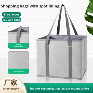 Cross-Border Manufacturers' Ready-Made Portable Shopping Storage Boxes <b>Foldable</b> Non-Woven Organizer Custom Logo Printing - Product Image 4