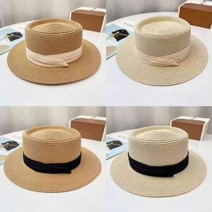 Women Summer Outdoor Seaside Sunscreen Straw Hat Bow Beach Woven Sun Boater Hat - Product Image 2
