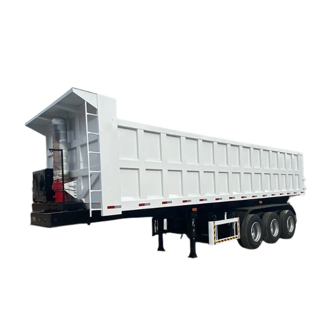 Truk Trailer sisi mengangkat Dump Tipper truk Semi Trailer untuk dijual 3 4 Axle 70 Cbm baja disesuaikan semi-trailer standar 28ton