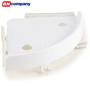 BNcompany White ABS Plastic Folding Multifunction Classic Flexible <strong>Bathroom</strong> Corner <strong>Shelf</strong> Double Sided <strong>Suction</strong> Cups Storage Racks - Product Image 3