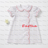 Vêtements d'été pour bébé fille, robe à col Peter Pan festonné, à pois suisses, vêtements pour filles, ensembles de vêtements pour filles tendance 2027