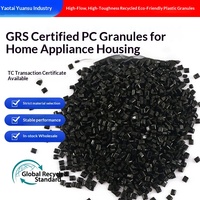 Granulés de plastique recyclé noir certifiés GRS, ignifuges, écologiques, à haute résistance pour injection