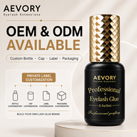 Colle pour extensions de cils Aevory OEM, tenue longue durée 6-8 semaines, forte adhérence, imperméable, séchage rapide 0,1s, sans formaldéhyde.