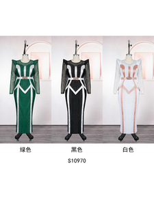 Robes longues élégantes d'Europe, d'Amérique et de Dubaï, tenues de spectacle à la mode, robes de soirée, robes africaines ornées de strass. - Product Image 4