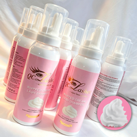 Shampoo pour cils personnalisé 100ml, nettoyant pour extensions de cils en crème fouettée, rose blanche, nettoyant doux pour cils en crème fouettée, shampooing, livraison gratuite