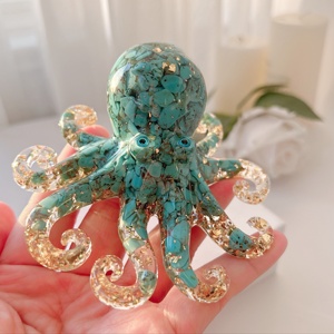 1 pieza de Adorno de Pulpo de Cristal Encantador, Adorno de Resina de Cristal con Forma de Pulpo, Regalo Decorativo, Artesanía, Decoración Artística Perfecta con Temática Oceánica - Product Image 1