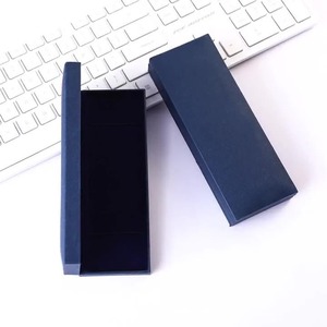 Biểu tượng tùy chỉnh màu xanh giấy nguyên liệu bút bao bì hộp Thiết kế thời trang lật Bìa bút duy nhất Hộp bảo vệ - Product Image 1