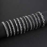 Bracelet et joncs en acier inoxydable unisexe, chaîne cubaine inaltérable, cadeau tendance et polyvalent