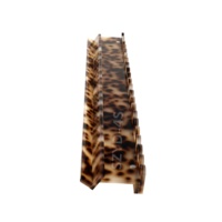 Support de Mahjong en Acrylique Chic Personnalisable de Luxe de 19 Pouces avec Motif Tortue et Coquille Saint-Jacques, Poussoir et Aimants pour Tuiles de Mahjong Américaines