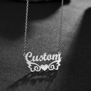 <span class=keywords><strong>Collier</strong></span> <span class=keywords><strong>personnalisé</strong></span> en acier inoxydable avec nom, serpent, zircon, cœur, lettres, plaqué or 18 carats, cadeau créatif tendance pour femmes et hommes - Product Image 4