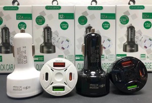 Cargador de Coche USB y Tipo-C de 4 Puertos, 53W, Carga Rápida QC3.0 PD2, Salida de 20W, Entrada de 5V/3A, Material ABS, para Teléfono Móvil - Product Image 6