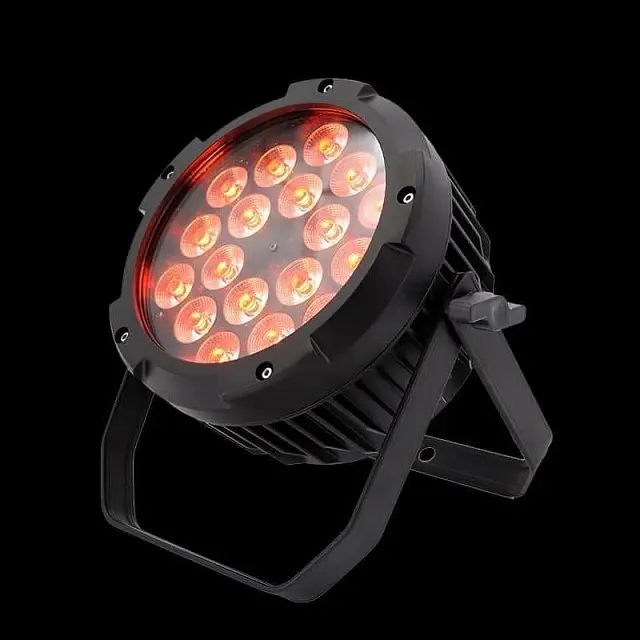 P-20 DJ discoteca ao ar livre par64 à prova d'água plana 18pcs 18w rgbwa uv 6in1 led par pode iluminar luzes de palco