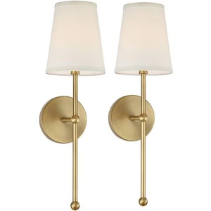 Lámpara de Pared de Hierro Estilo Nórdico Americano Moderno, Luz LED Regulable de Estilo Rústico para Sala de Estar, Dormitorio, Balcón, con Pantalla de Tela - Product Image 1
