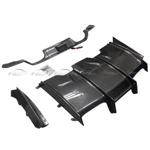 PSM Style Carbon Fiber Rear Bumper Lip with Shark Fin Spoiler Protector <b>Splitters</b> New Condition for BMW F80 M3 F82 F83 M4 - Product Image 5