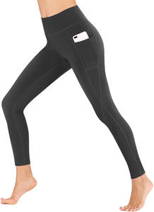 High Waist Yoga <b>Leggings</b> <b>With</b> <b>Pockets</b> For Women, Quick Dry Full Length Workout Pants In Multi Colors - Product Image 4