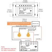 Interrupteur mural tactile intelligent MoesTuya ZigBee en verre, sans neutre, sans condensateur, compatible avec Alexa et Google Home