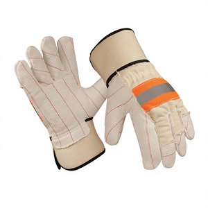 Nouvelles gants de sécurité industriels en cuir et tissu corduroy, design personnalisé, logo sur mesure, antistatiques, sans latex, 11 oz, robustes et durables - Product Image 1