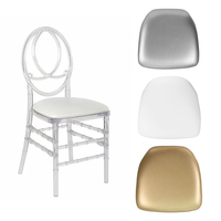 Coussins de chaise Chiavari en cuir PU en gros, avec motif rectangulaire matelassé amovible, pour mariages