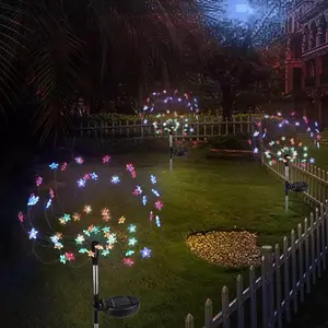 스타 60 LED 태양 전원 불꽃 조명 방수 야외 램프 풍경 경로 잔디 정원 야외 장식