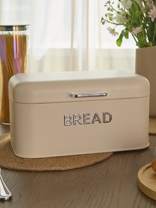 Sang Trọng Hộp Bánh Mì Với Bạc Đứng Cho Nhà Bếp Trang Trí Nội Thất Mạ Kẽm Kim Loại Bánh Mì Thùng Container Retro Kem Cho Nhà Bếp Truy Cập - Product Image 6