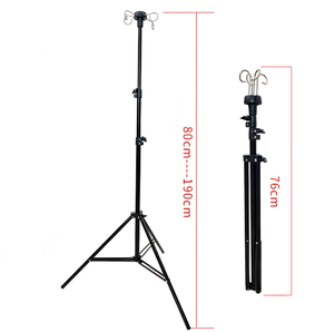 ชั้นวางยาแบบพับได้สำหรับใช้ในโรงพยาบาลแบบขดลวดทางหลอดเลือดดำแบบพกพาเหมาะสำหรับการเดินทางที่วางเครื่องดื่มที่พับได้เป็นไอวีโพเลส - Product Image 2