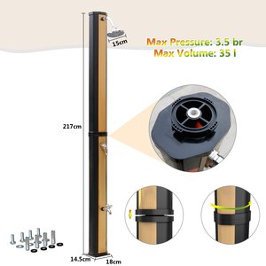 Vente flash : la dernière conception de la saison estivale, douche solaire familiale couleur or 35L, douche de plage, douche extérieure, Garten Solardusche - Product Image 5
