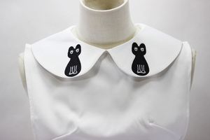 Patchs faits à la main personnalisés détachables femmes Capelet Blouse demi chemise Faux faux col - Product Image 3