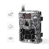 Caméra de chasse sans fil 4G LTE étanche Willfine 32MP CMOS 1080P avec vision nocturne sans flash 65 pieds, stockage cloud et contrôle à distance via application