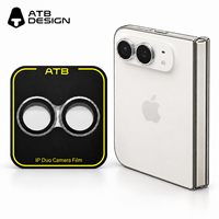 Protection d'objectif d'appareil photo ATB Custom LOGO HD 9H, anti-rayures, en verre, pour iPhone Duo, installation facile, compatible avec les coques.