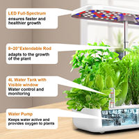 Système de jardin hydroponique de bureau avec éclairage LED pour plantes à hauteur réglable 400 x 180 x 300 à 600 mm pour culture intérieure
