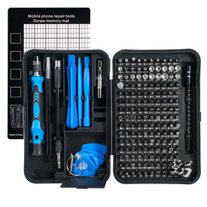 Mobile Phone Repair Screwdriver Set 170 In 1 Crv Steel Magnetic With Blue Handle For Electronics Fixing - Product Image 1