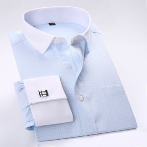 Nouvelle Arrivée Chemises en Coton à Manches Longues pour Hommes, Chemises Formelles de Costume d'Affaires à Poignets Mousquetaires - Product Image 5