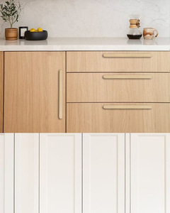 Gagang Kabinet Kuningan Padat, Gagang Laci Kuningan, Gagang Pintu Lemari Modern dengan Tepi Bulat untuk Gagang Lemari Dapur - Product Image 2