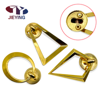 Poignée de meuble JIEYING pour armoire à bagues, bouton décoratif géométrique rond en métal doré pour tiroir