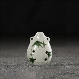 Ocarina chinoise en porcelaine blanche à 6 trous, style collier, instrument de musique folklorique, cadeau souvenir, vente en gros - Product Image 4