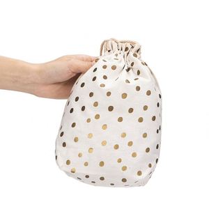 Sac cadeau en toile de coton épaisse blanche réutilisable avec base ronde personnalisable, estampage à chaud, cordon de serrage, pour souvenirs, emballage de bougies - Product Image 3