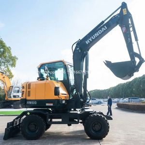 Mini-excavatrice sur roues Hyundai HW60 fabriquée en Chine avec moteur Cummins, pompe hydraulique et engrenages - Équipement de construction à haute efficacité - Product Image 6