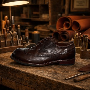 <span class=keywords><strong>Scarpe</strong></span> Oxford Brogue in Pelle di Cavallo Lavata per Uomo, Suola in Pelle Goodyear, Lacci, Supporto per Arco Plantare, <span class=keywords><strong>Scarpe</strong></span> da Cerimonia e Business - Product Image 5