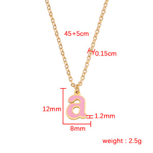 Colgante de abalorios de letras minúsculas A-Z <span class=keywords><strong>con</strong></span> caída de aceite para hacer joyas personalizadas DIY - Product Image 5