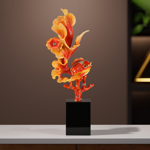 Figurine de poisson en émail, nouveau style chinois, ornement de luxe pour salon, meuble TV, cave à vin - Product Image 1