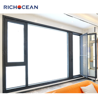 Ventanas Abatibles de Aluminio con Triple y Doble Acristalamiento, Resistentes a Huracanes, Personalizadas de Fábrica RICHOCEAN