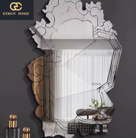 Mode luxe personnalisé Villa salon décoré pleine longueur miroir hall d'entrée contre le mur luxe Art miroir