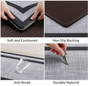<span class=keywords><strong>Tapis</strong></span> ergonomique confortable pour se tenir debout, PVC anti-fatigue, antidérapant, imperméable, rembourré, noir <span class=keywords><strong>gris</strong></span>, pour évier, <span class=keywords><strong>cuisine</strong></span>, sol - Product Image 4