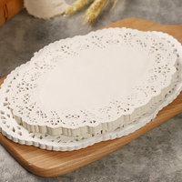 Napperons en papier sulfurisé ajouré personnalisables, jetables, ronds et ovales, pour présentation de gâteaux et desserts
