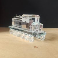 Meilleur souvenir gravé poli de l'usine de trophée de camion de modèle en verre de cristal pour la décoration en verre K9 vente en gros