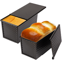 Moule à pain Joho Pullman avec couvercle coulissant, 3 tailles, moule à pain carré ondulé, couvercle inclus, vente en gros, OEM, ODM